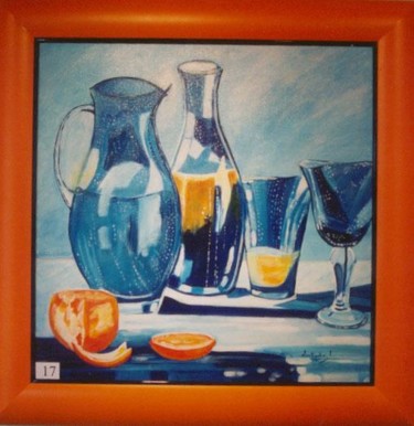 Painting titled "jus d'oranges" by Jeannine Dautruche, Original Artwork, Oil