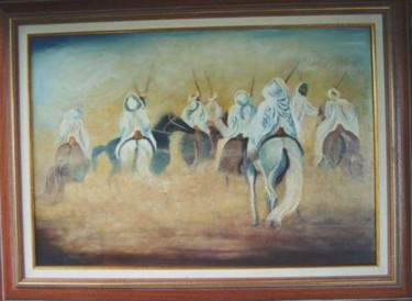 Painting titled "les cavaliers" by Jeannine Dautruche, Original Artwork