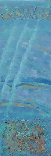 Painting titled "Terre, planète bleue" by Jeannine Martin, Original Artwork, Oil
