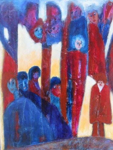 Peinture intitulée "Le grand Rassemblem…" par Jeannine Martin, Œuvre d'art originale, Huile
