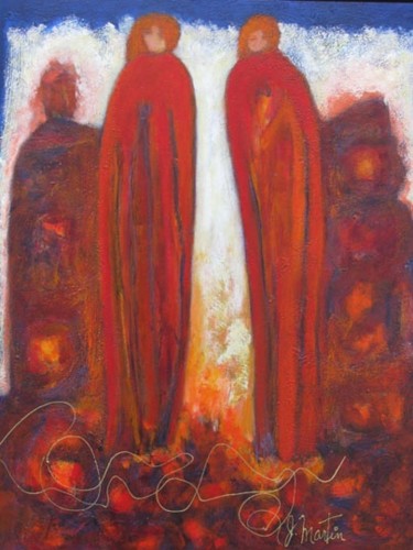 Painting titled "Transcender la Mati…" by Jeannine Martin, Original Artwork, Oil