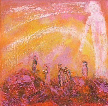 Картина под названием "Célébrer la Terre II" - Jeannine Martin, Подлинное произведение искусства, Масло