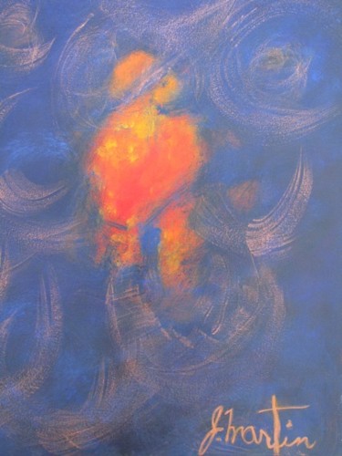 Peinture intitulée "Des ténèbres jailli…" par Jeannine Martin, Œuvre d'art originale, Huile