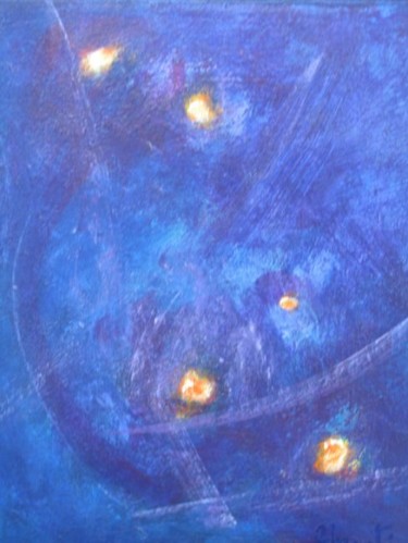 Peinture intitulée "Espace sidéral II" par Jeannine Martin, Œuvre d'art originale, Huile