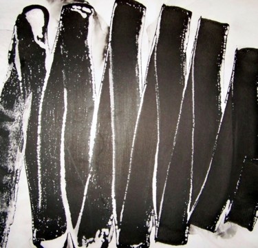 Peinture intitulée "Black & White Ribbo…" par Jeanpaquet, Œuvre d'art originale