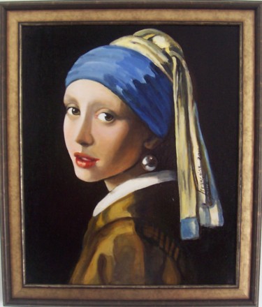 Malarstwo zatytułowany „La jeune fille à la…” autorstwa Françoise Collin, Oryginalna praca, Olej