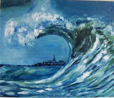 绘画 标题为“Saint Malo dans la…” 由Françoise Collin, 原创艺术品, 油