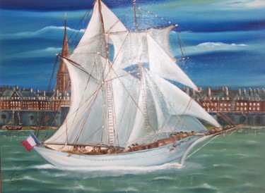 绘画 标题为“Arrivée à Saint Malo” 由Françoise Collin, 原创艺术品, 油