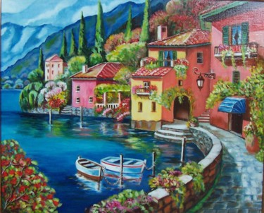 Painting titled "Coin de Paradis" by Françoise Collin, Original Artwork, Oil