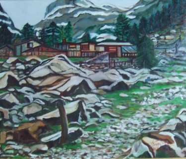 Painting titled "La Vallée de la Res…" by Françoise Collin, Original Artwork, Oil