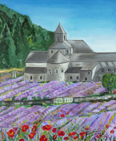 Painting titled "L'abbaye de Sénanqu…" by Françoise Collin, Original Artwork, Oil