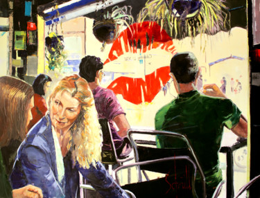 "Café XIII (Tower Ha…" başlıklı Tablo Jean-Paul Schmitt tarafından, Orijinal sanat, Petrol