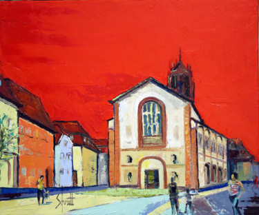 Painting titled "Sélestat (Bibliothè…" by Jean-Paul Schmitt, Original Artwork, Oil