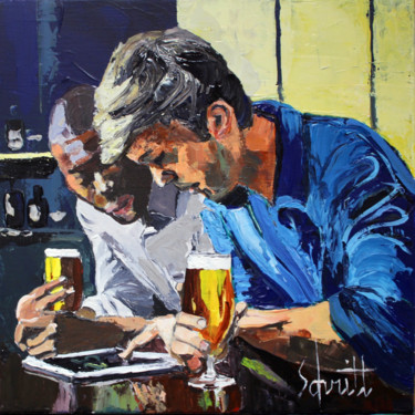 Картина под названием "CAFÉ XXV" - Jean-Paul Schmitt, Подлинное произведение искусства, Акрил