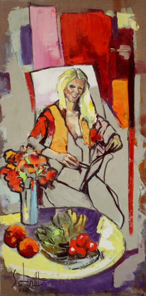 SOURIRE AUX LIVRES Peinture intitulée "SOURIRE AUX LIVRES" par Jean-Paul Schmitt, Œuvre d'art originale, Huile
