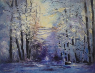 Painting titled "L'hiver au bois" by Jean-Paul Schmitt, Original Artwork