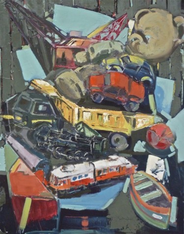 Painting titled "Jouets" by Jean-Paul Schmitt, Original Artwork, Oil