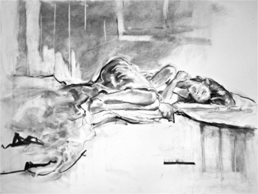 Peinture intitulée "Nu dans le blanc" par Jean-Paul Schmitt, Œuvre d'art originale, Huile