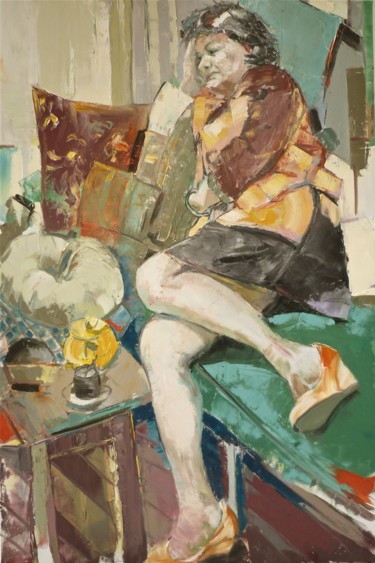 Peinture intitulée "La grande Odile Has…" par Jean-Paul Schmitt, Œuvre d'art originale, Huile