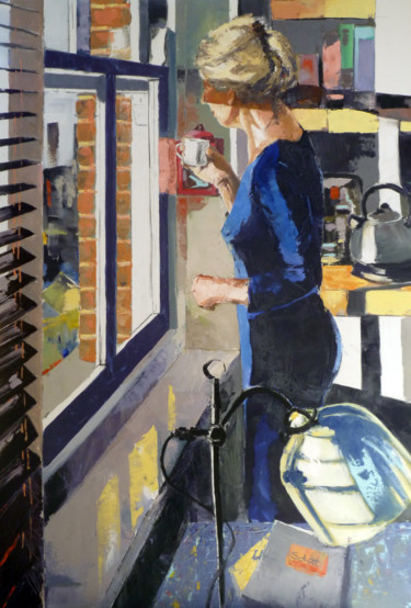 Картина под названием "Anne à Londres III" - Jean-Paul Schmitt, Подлинное произведение искусства, Масло