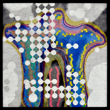 Peinture intitulée "Connexions - corps…" par Jeanpaul Zak, Œuvre d'art originale, Encaustique