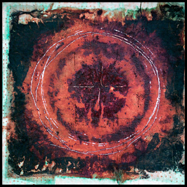 Pittura intitolato "Cercle rouge-oxydat…" da Jeanpaul Zak, Opera d'arte originale, Altro