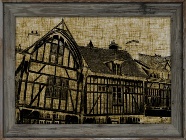 Arts numériques intitulée "Maison penchée" par Jean-Pierre Gueret, Œuvre d'art originale, Photo montage