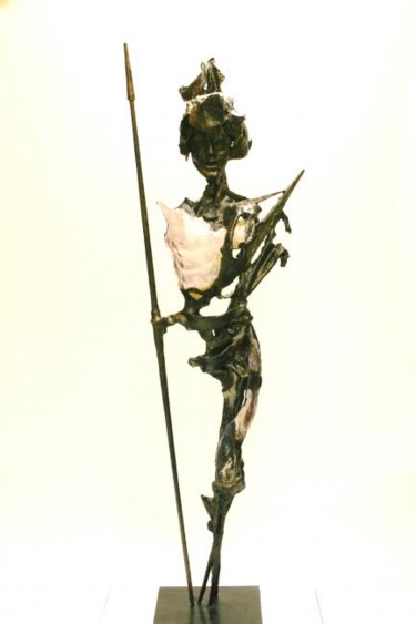Sculpture intitulée "le guerrier de la l…" par Jean-Pierre Bunel, Œuvre d'art originale, Techniques mixtes
