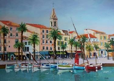 Painting titled "Sanary sur Mer    l…" by Jean Pierre Delaby, Original Artwork, Oil