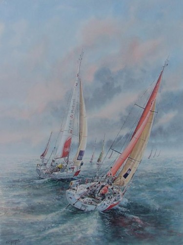 Painting titled "Concurents du Figaro" by Jean Pierre Gamard, Original Artwork