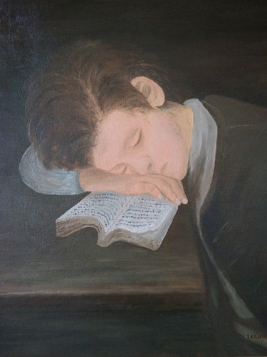 Peinture intitulée "Le petit paresseux" par Jean-Pierre Leconte, Œuvre d'art originale