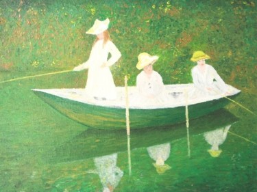 Peinture intitulée "La barque" par Jean-Pierre Leconte, Œuvre d'art originale