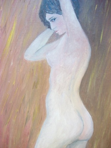 Peinture intitulée "femme sous la douche" par Jean-Pierre Leconte, Œuvre d'art originale
