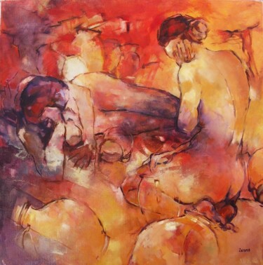 Peinture intitulée "Danaïdes n°2" par Jean-Pierre Lenas, Œuvre d'art originale, Huile Monté sur Châssis en bois