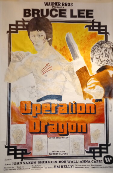 Painting titled "Opération Dragon" by Jeantou, Original Artwork, Acrylic