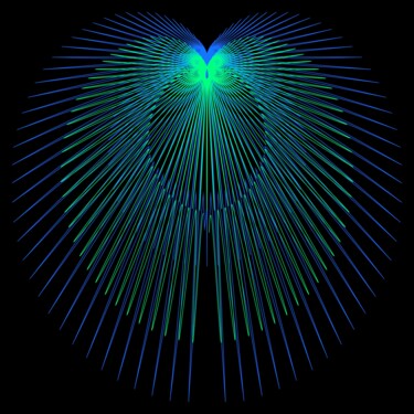 Digitale Kunst mit dem Titel "Blue Wings - #1509" von Jeb Gaither, Original-Kunstwerk, 2D digitale Arbeit