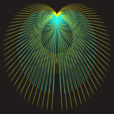 Digitale Kunst mit dem Titel "Golden Wings - #1511" von Jeb Gaither, Original-Kunstwerk, 2D digitale Arbeit