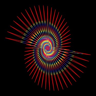 Artes digitais intitulada "Colorful Staircase…" por Jeb Gaither, Obras de arte originais, Trabalho Digital 2D