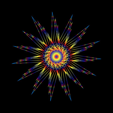Digitale Kunst getiteld "Colorful Star 1 - #…" door Jeb Gaither, Origineel Kunstwerk, 2D Digital Work