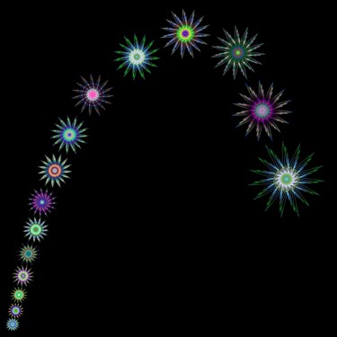 Digitale Kunst getiteld "Shooting Stars - #1…" door Jeb Gaither, Origineel Kunstwerk, 2D Digital Work