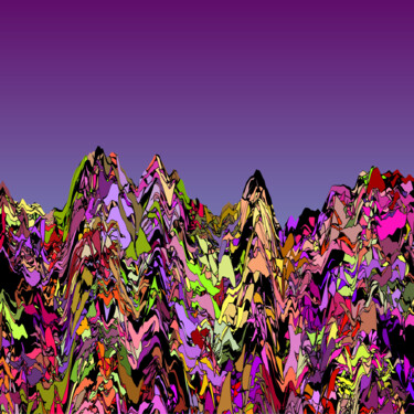 Arts numériques intitulée "ExoPlanet Mountains…" par Jeb Gaither, Œuvre d'art originale, Travail numérique 2D