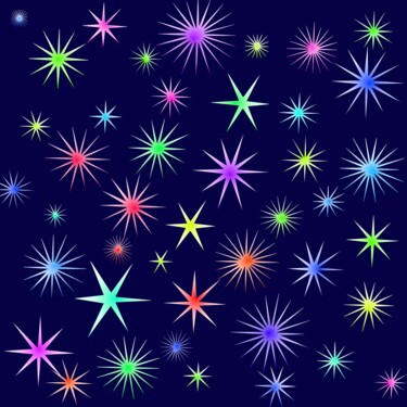 Digital Arts titled "Stars #1570" by Jeb Gaither, Original Artwork, 2D Digital Work