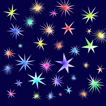 Digital Arts titled "Stars #1572" by Jeb Gaither, Original Artwork, 2D Digital Work