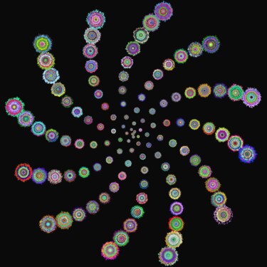 Arts numériques intitulée "Flower Spiral #1590" par Jeb Gaither, Œuvre d'art originale, Travail numérique 2D
