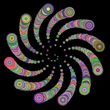 Arte digital titulada "Twisted Spiral #1594" por Jeb Gaither, Obra de arte original, Modelado 3D
