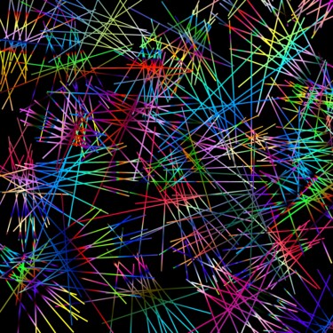 Arts numériques intitulée "Colorful Lines #1640" par Jeb Gaither, Œuvre d'art originale, Travail numérique 2D