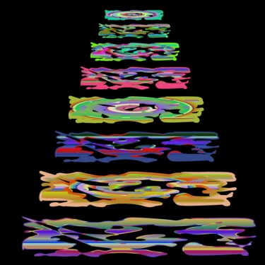 Digital Arts titled "Colorful Shape Stac…" by Jeb Gaither, Original Artwork, 2D Digital Work