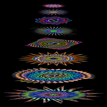 Digitale Kunst getiteld "Colorful Shape Stac…" door Jeb Gaither, Origineel Kunstwerk, 2D Digital Work