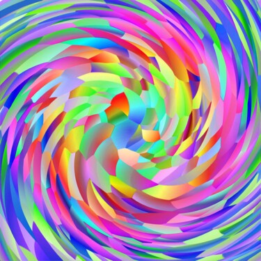 Digitale Kunst getiteld "Colorfull Spiral #1…" door Jeb Gaither, Origineel Kunstwerk, 2D Digital Work