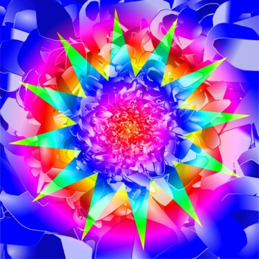 Digital Arts titled "Colorful Star #1708" by Jeb Gaither, Original Artwork, 2D Digital Work